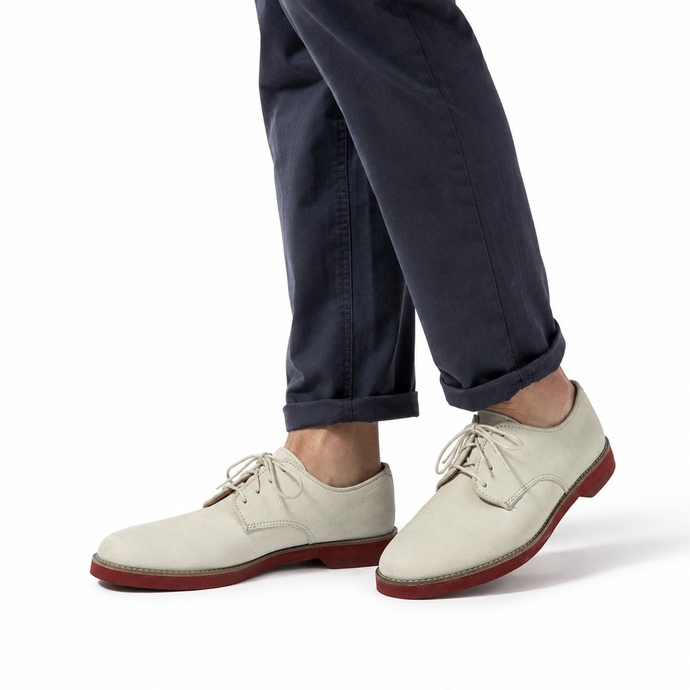 Vintage J.Crew Bucks Derby Shoes Men's Size 6M White Brick Sole Balance Man Made